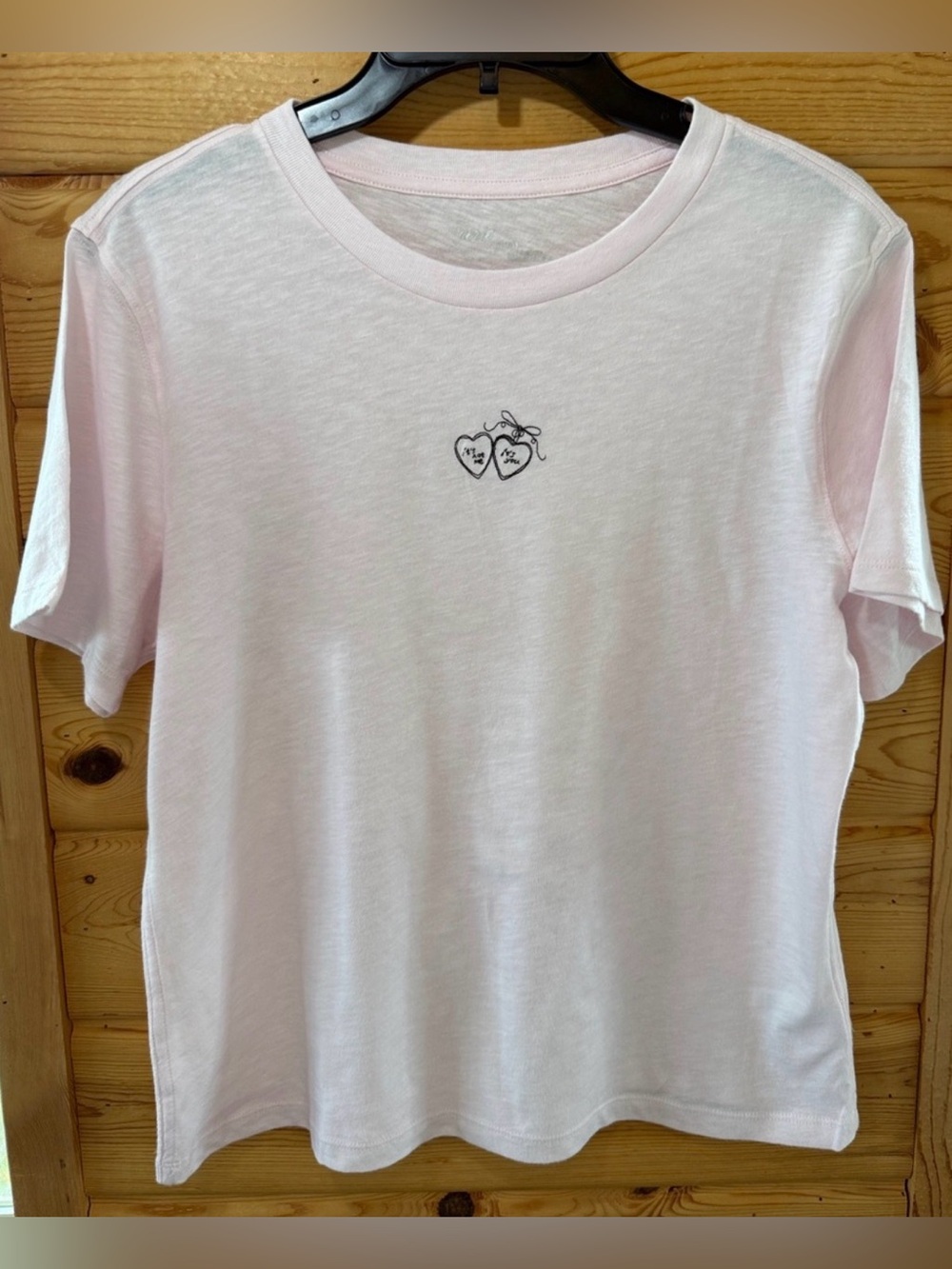 NWOT Aerie Light Pink Tee "It's not me, It's you" Embroidered Medium